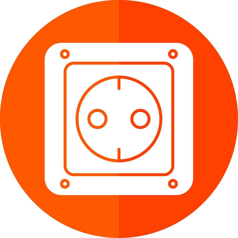 Socket Glyph Red Circle Icon vector