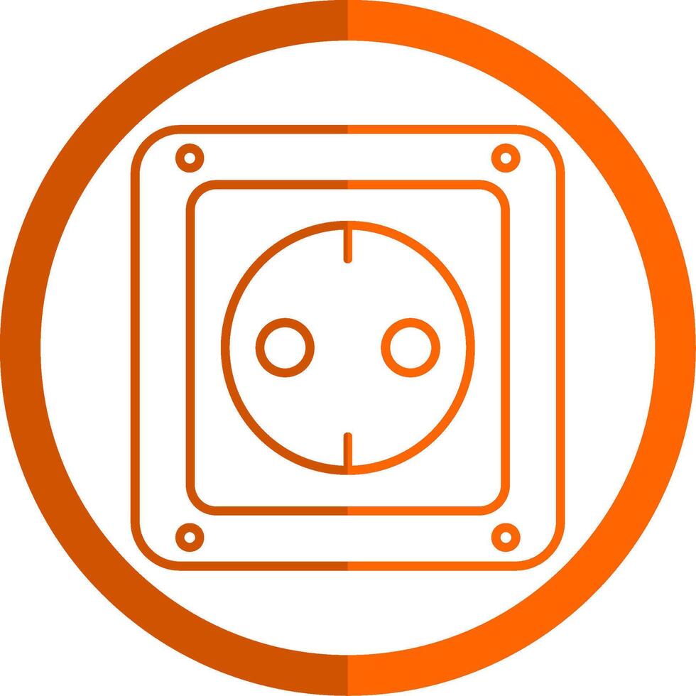 Socket Line Orange Circle Icon vector