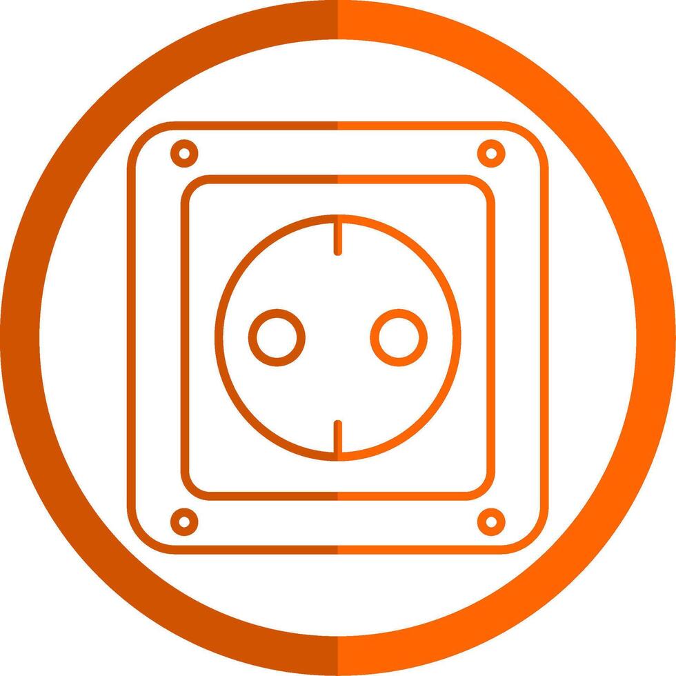 Socket Line Orange Circle Icon vector