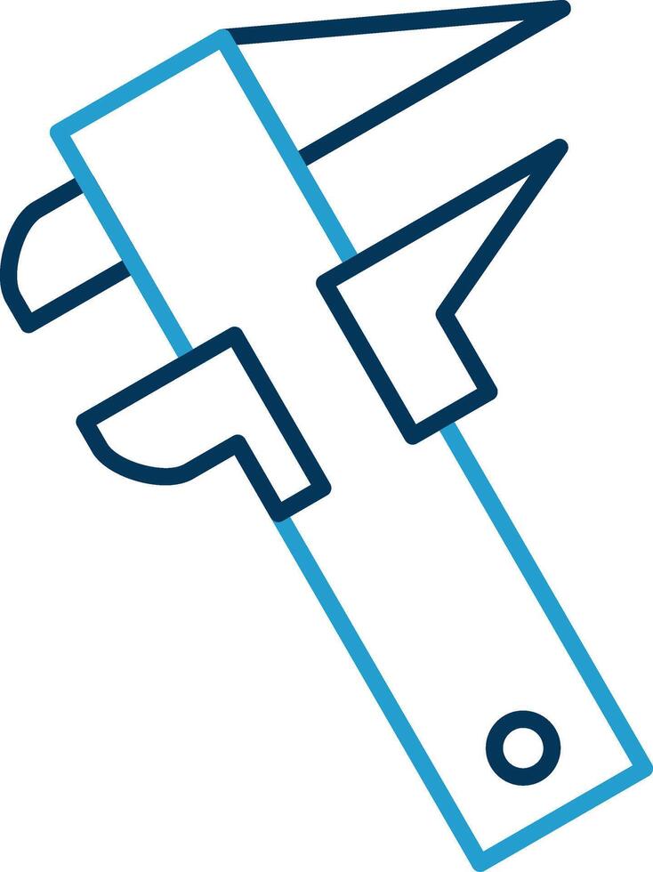 Caliper Line Blue Two Color Icon vector
