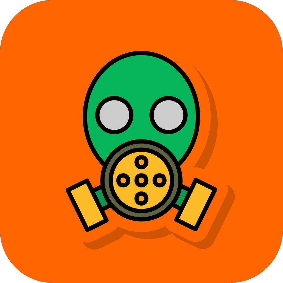 Gas Mask Filled Orange background Icon vector