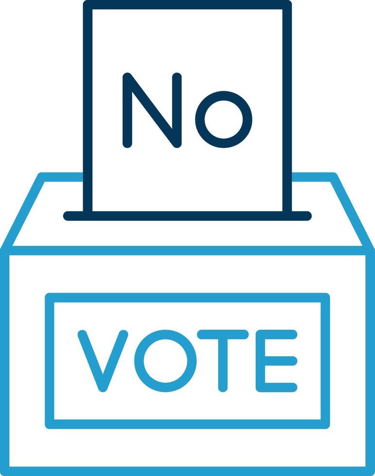 Vote NO Line Blue Two Color Icon vector