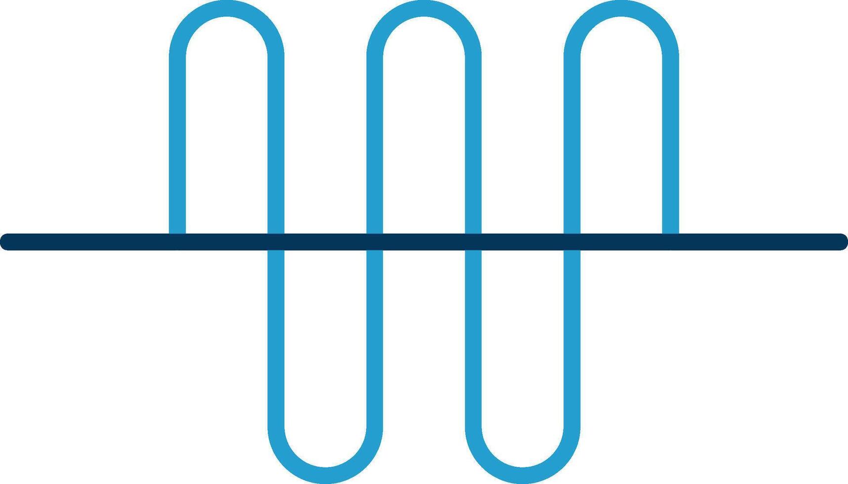 Audio Wave Line Blue Two Color Icon vector