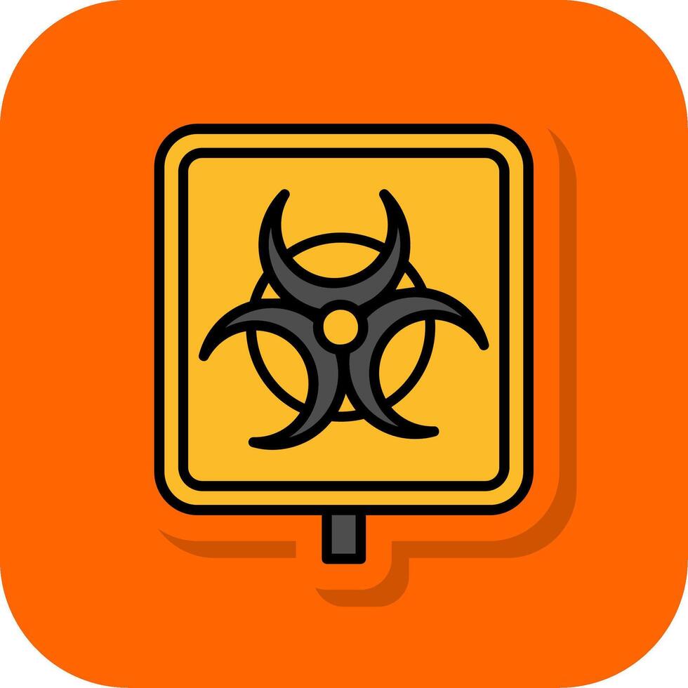 Biohazard Filled Orange background Icon vector
