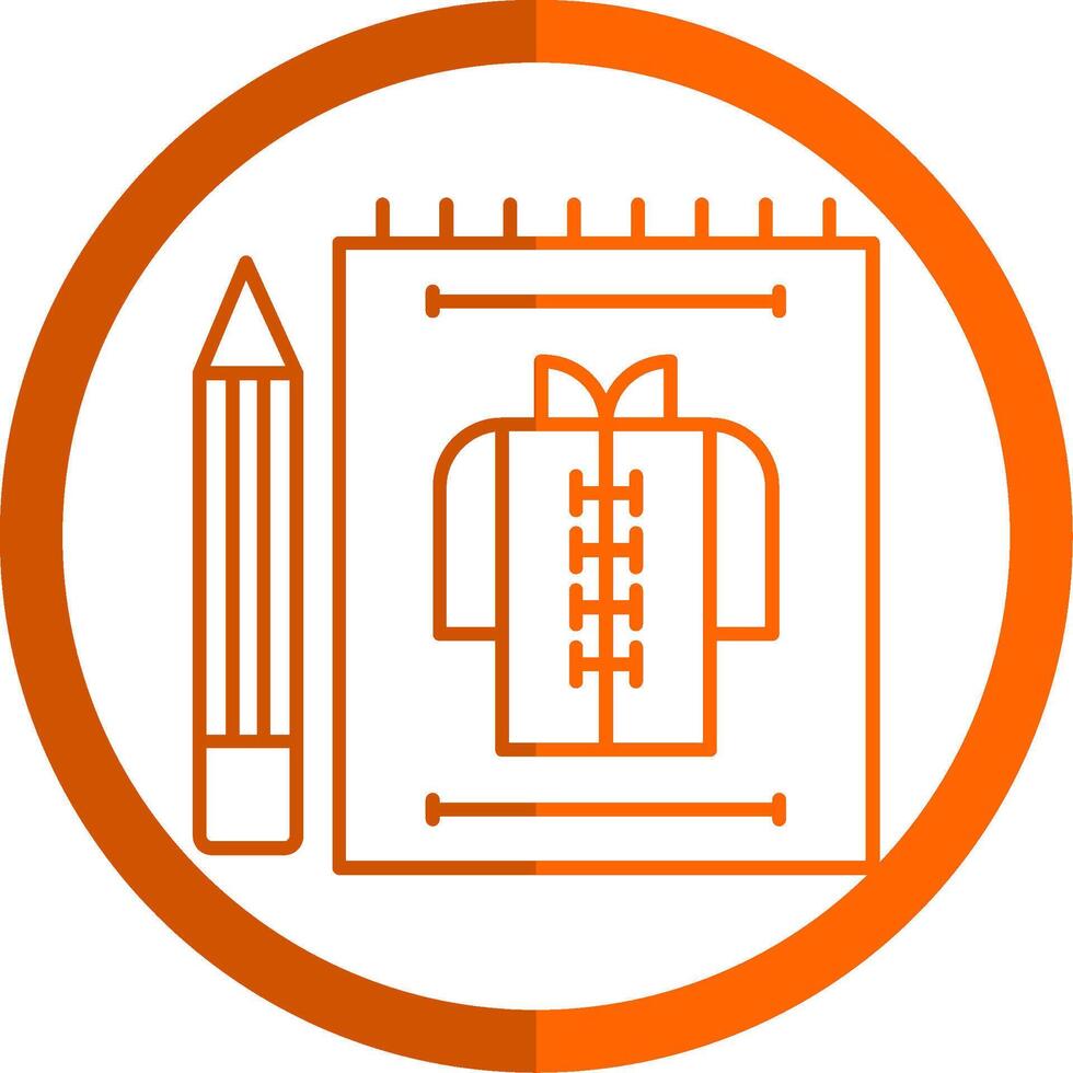 Cloth Sketch Line Orange Circle Icon vector