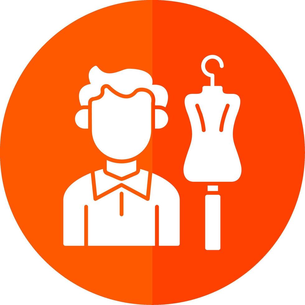 Tailor Glyph Red Circle Icon vector