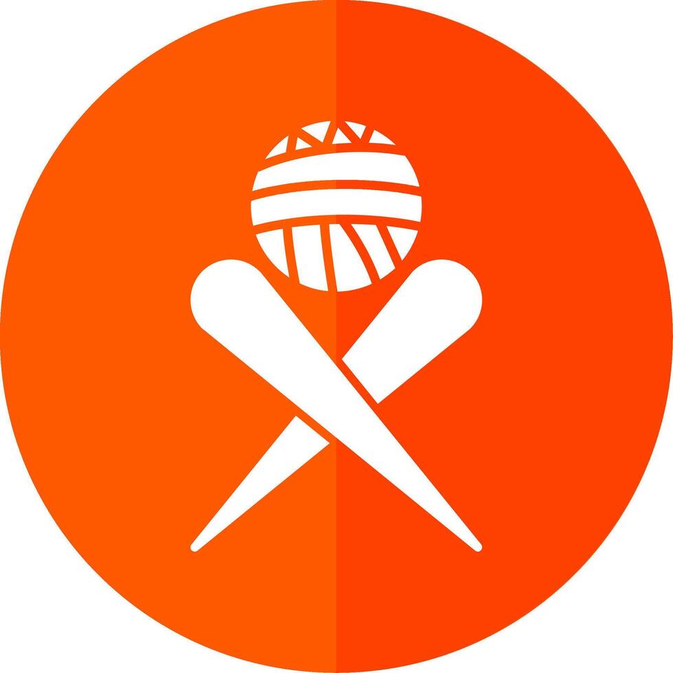 Knitting Needles Glyph Red Circle Icon vector