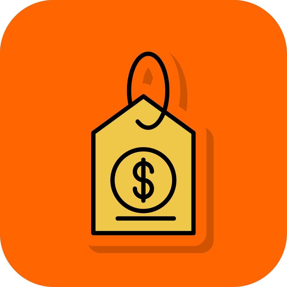 Cheap Filled Orange background Icon vector