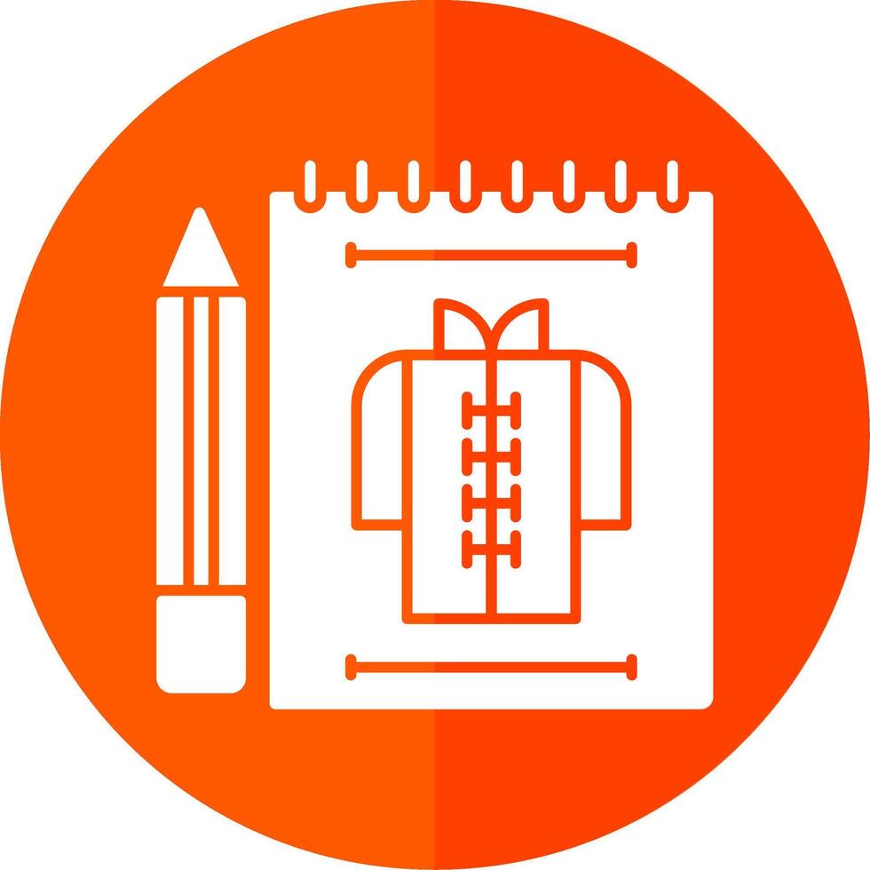 Cloth Sketch Glyph Red Circle Icon vector
