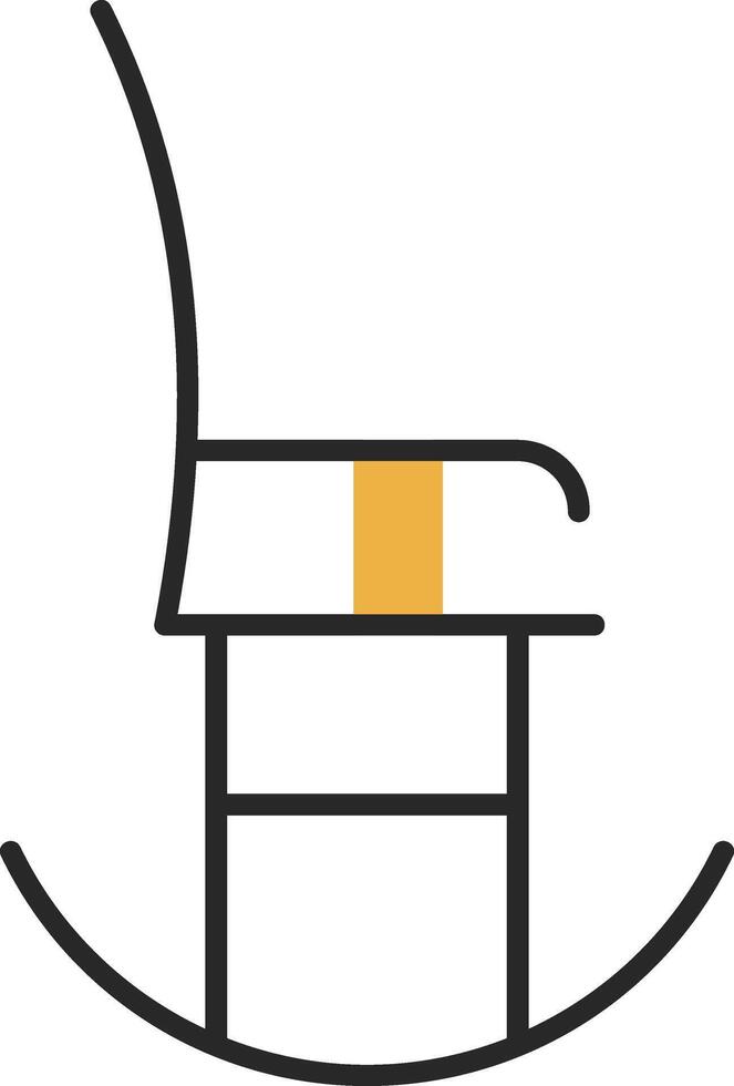 Rocking Chair Skined Filled Icon vector