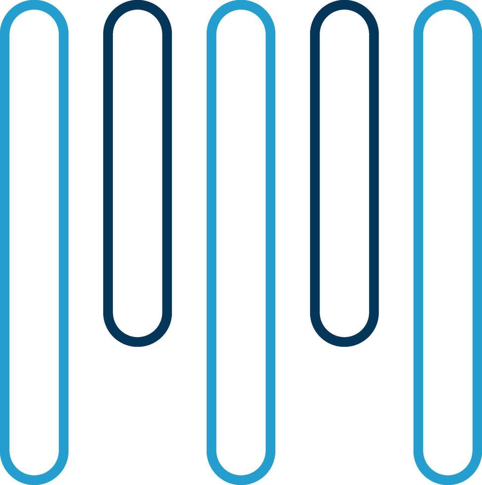 Vertical Align Top Line Blue Two Color Icon vector