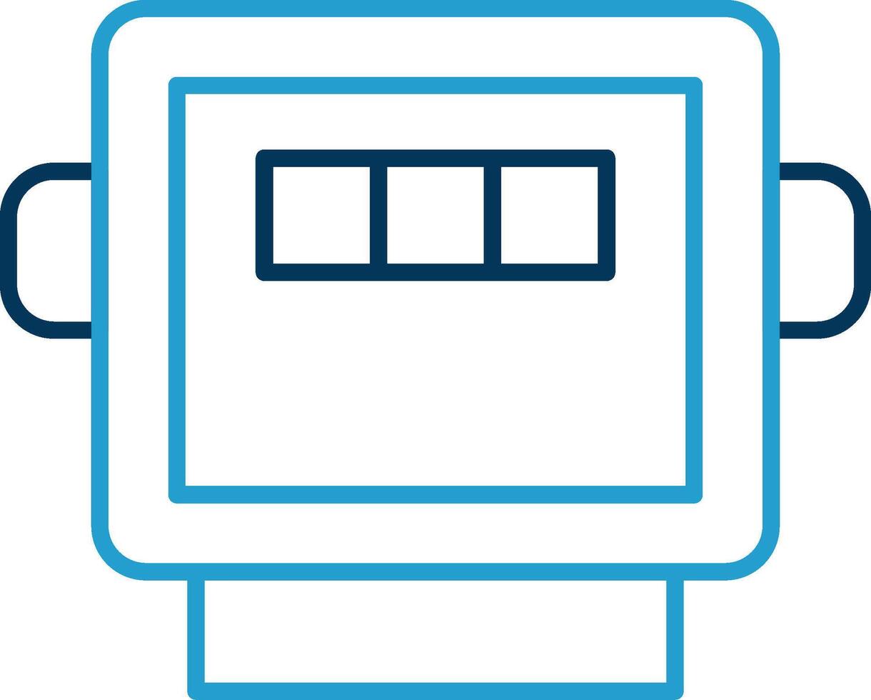 Electric Meter Line Blue Two Color Icon vector