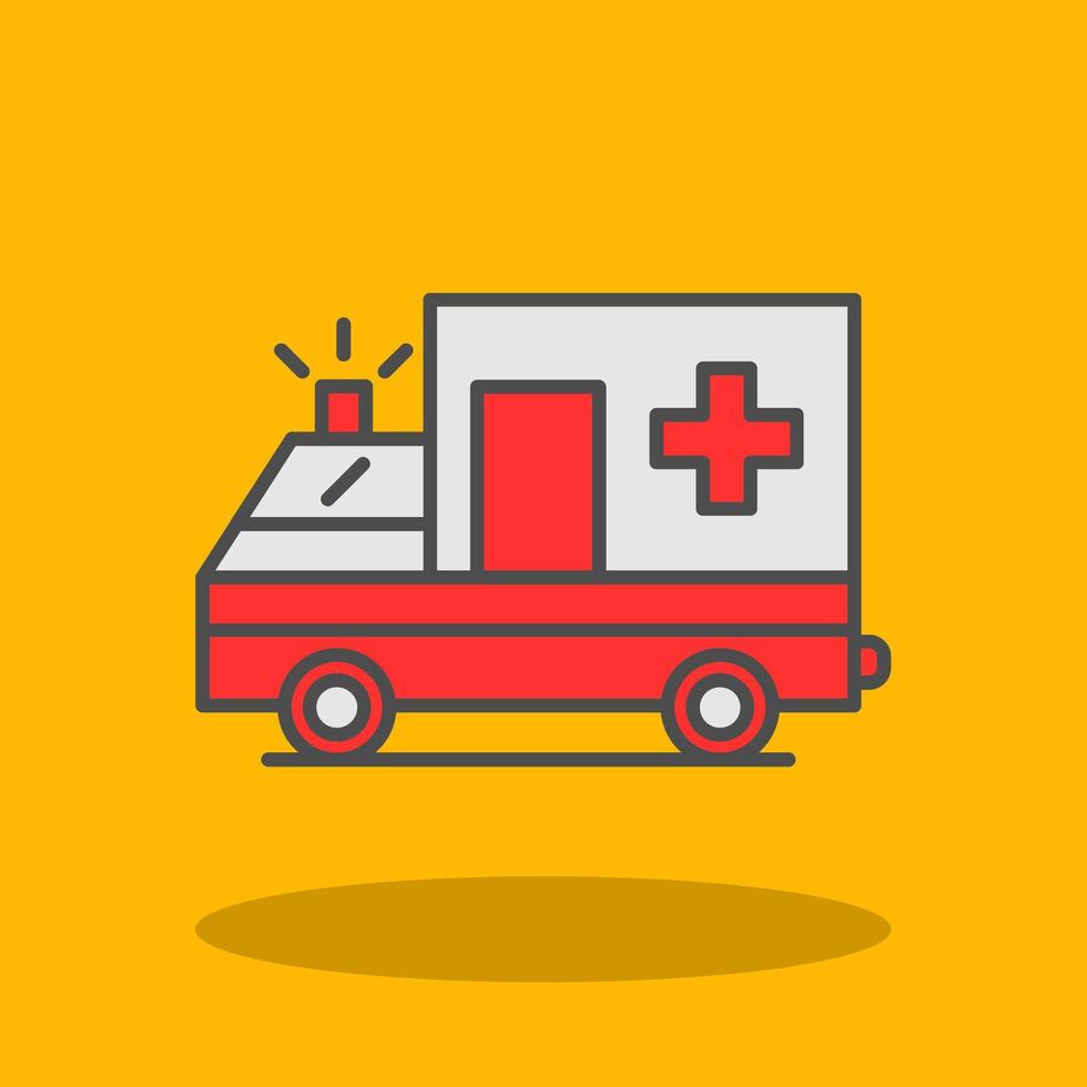Ambulance Filled Shadow Icon vector