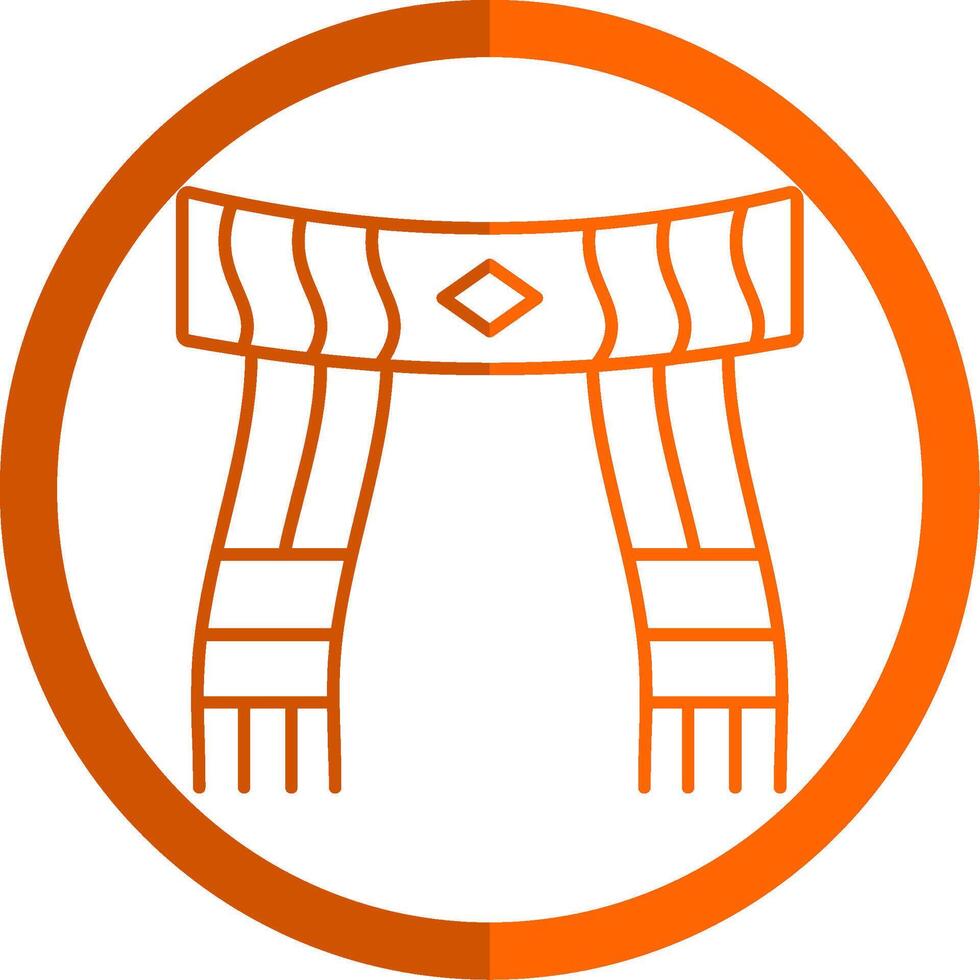 Scarf Line Orange Circle Icon vector