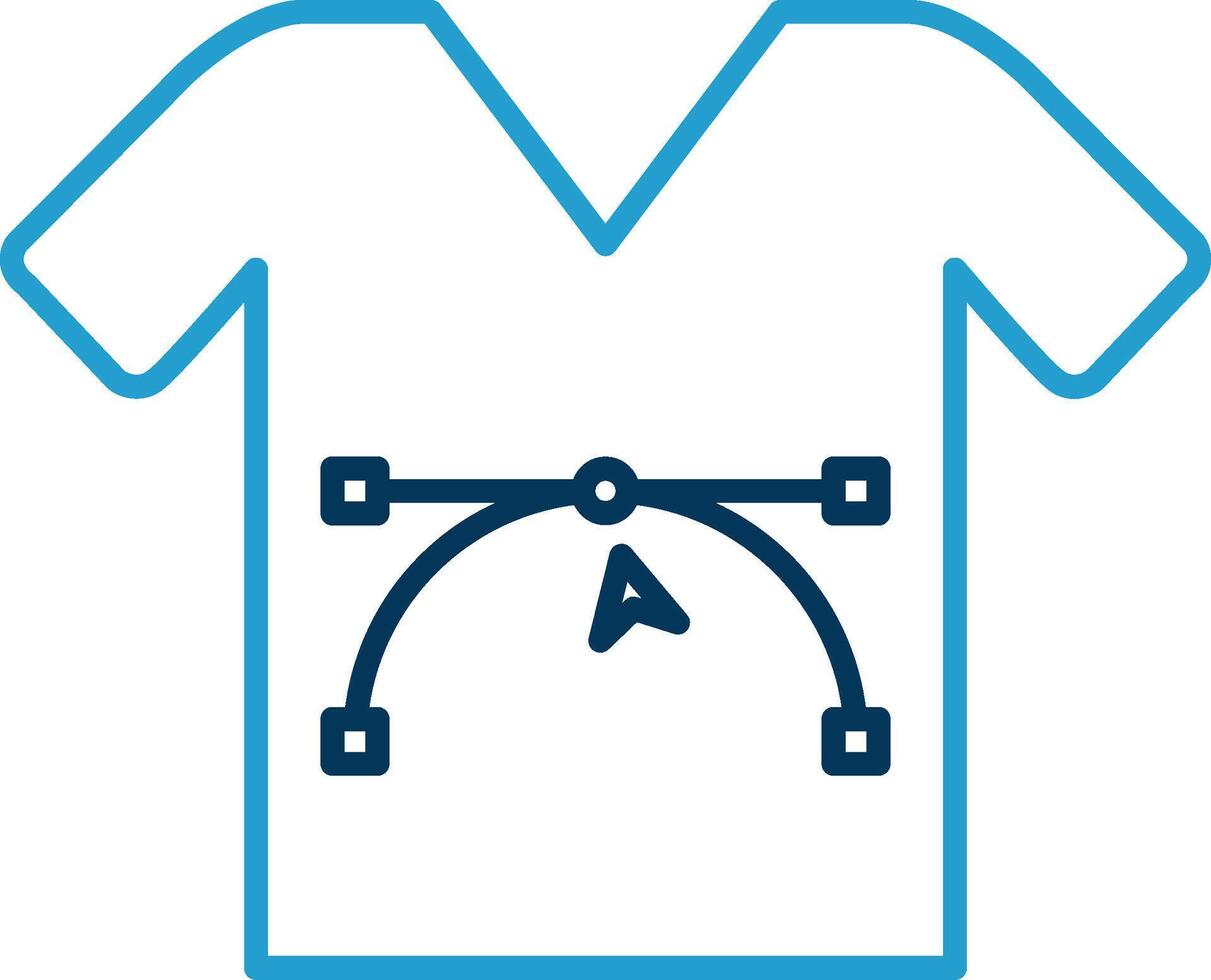 Shirt Design Line Blue Two Color Icon vector