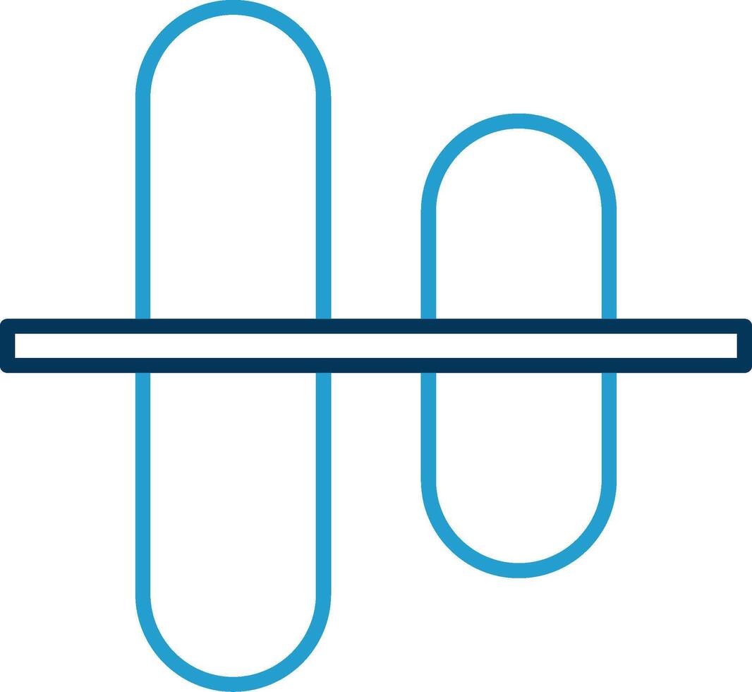 Vertical Align Centre Line Blue Two Color Icon vector