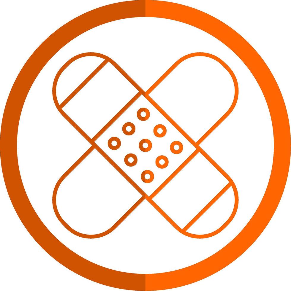 Patch Line Orange Circle Icon vector