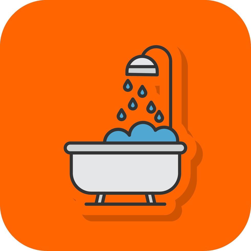 bañera lleno naranja antecedentes icono vector