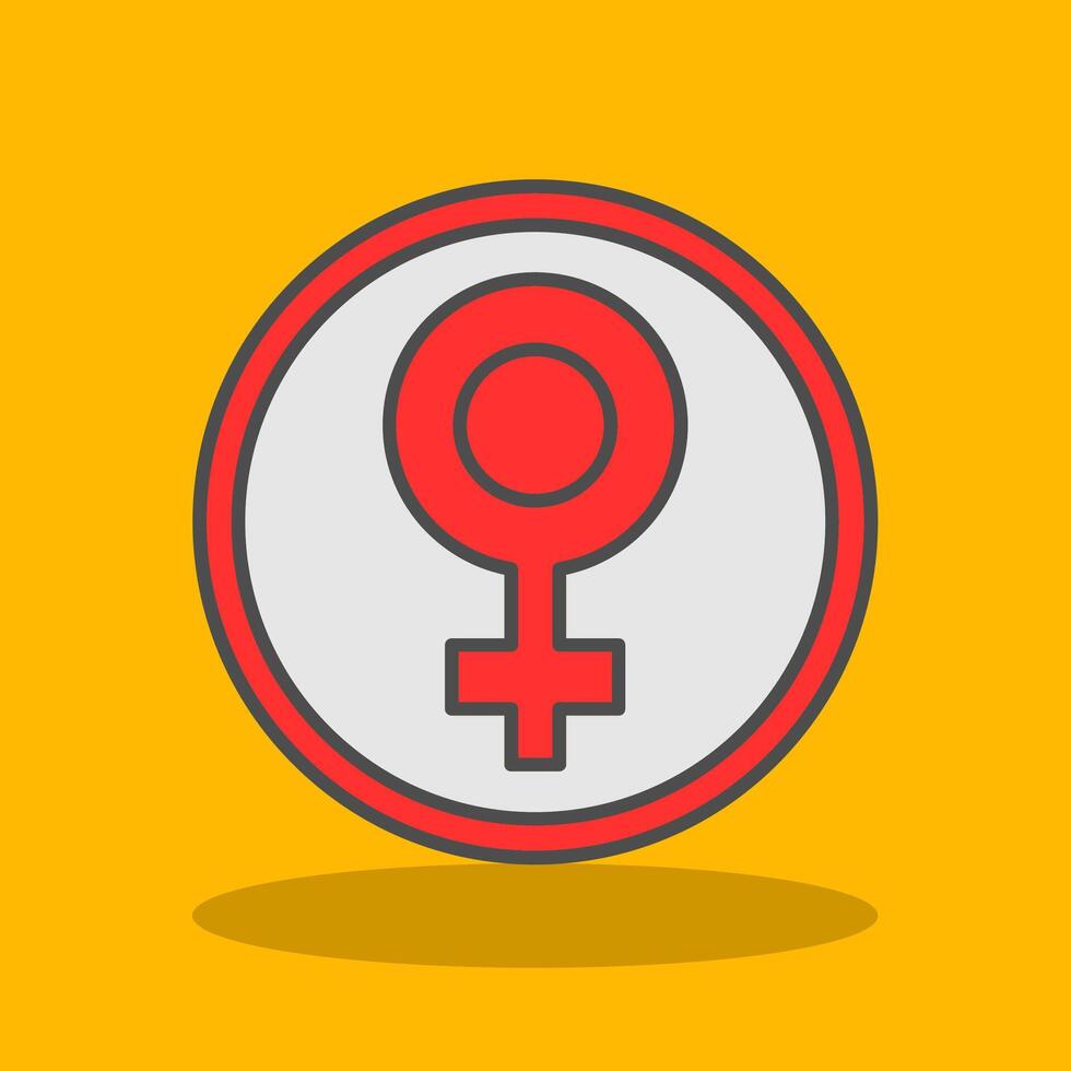 Female symbol Filled Shadow Icon vector