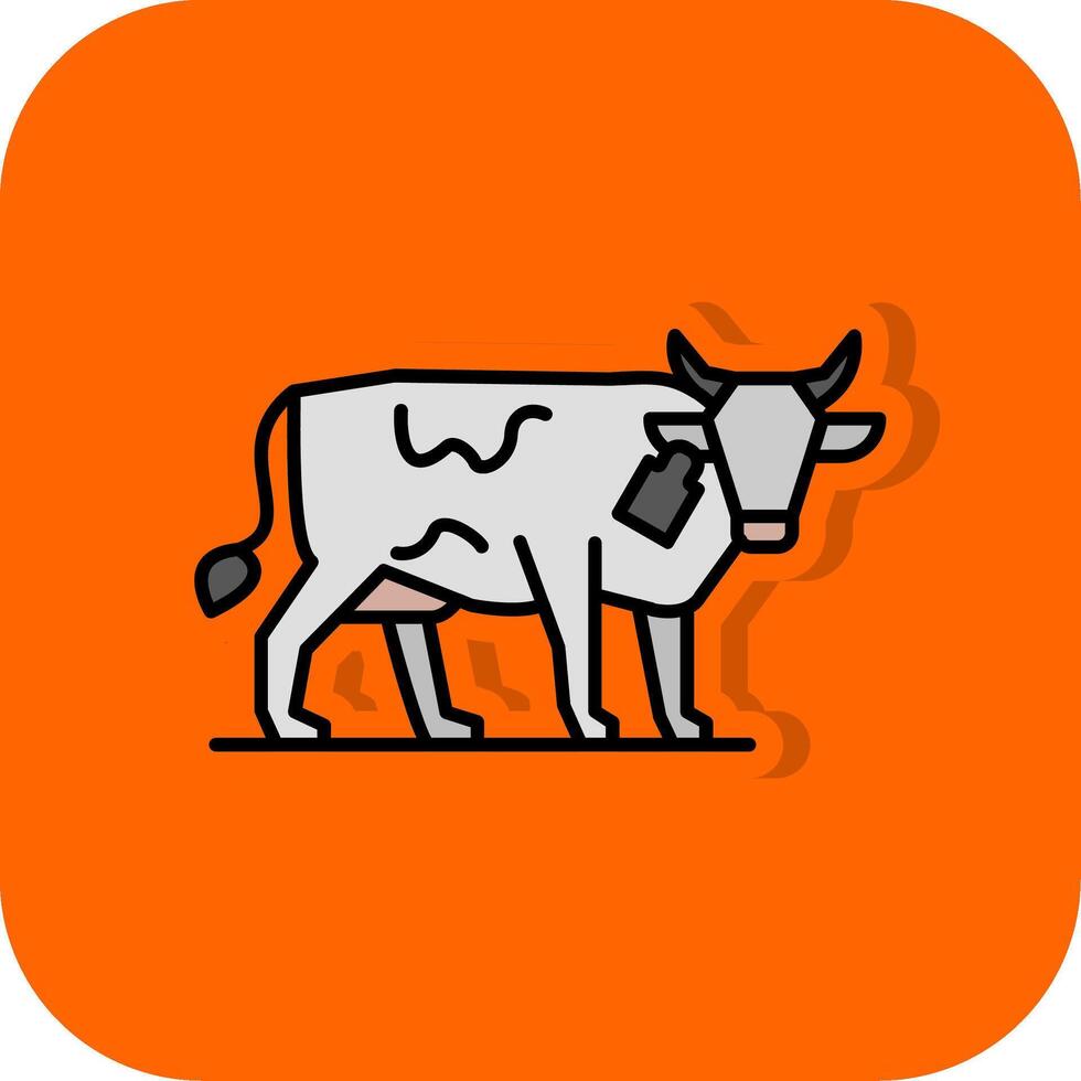 Livestock Farming Filled Orange background Icon vector