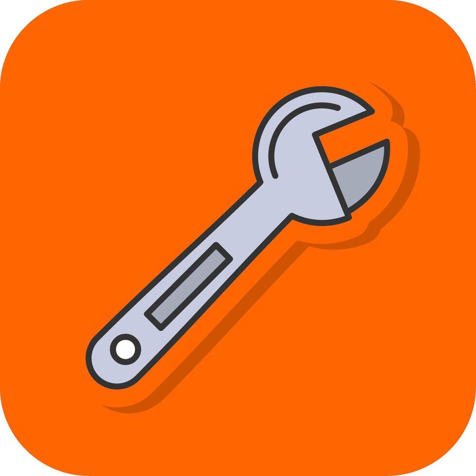Adjustable Wrench Filled Orange background Icon vector