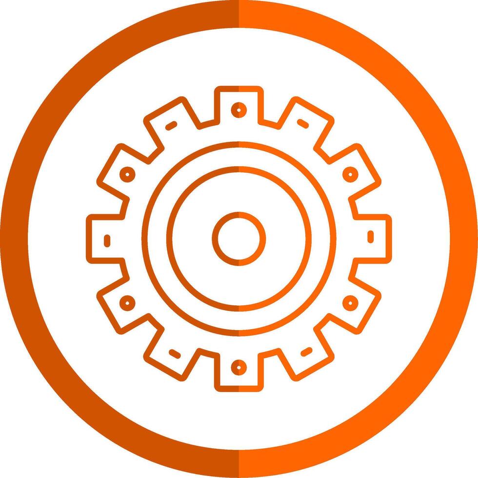 ajuste línea naranja circulo icono vector