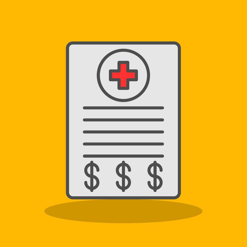 Medical Bill Filled Shadow Icon vector