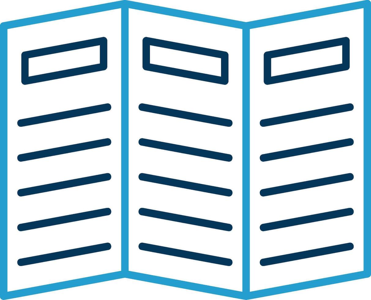 Brochure Line Blue Two Color Icon vector