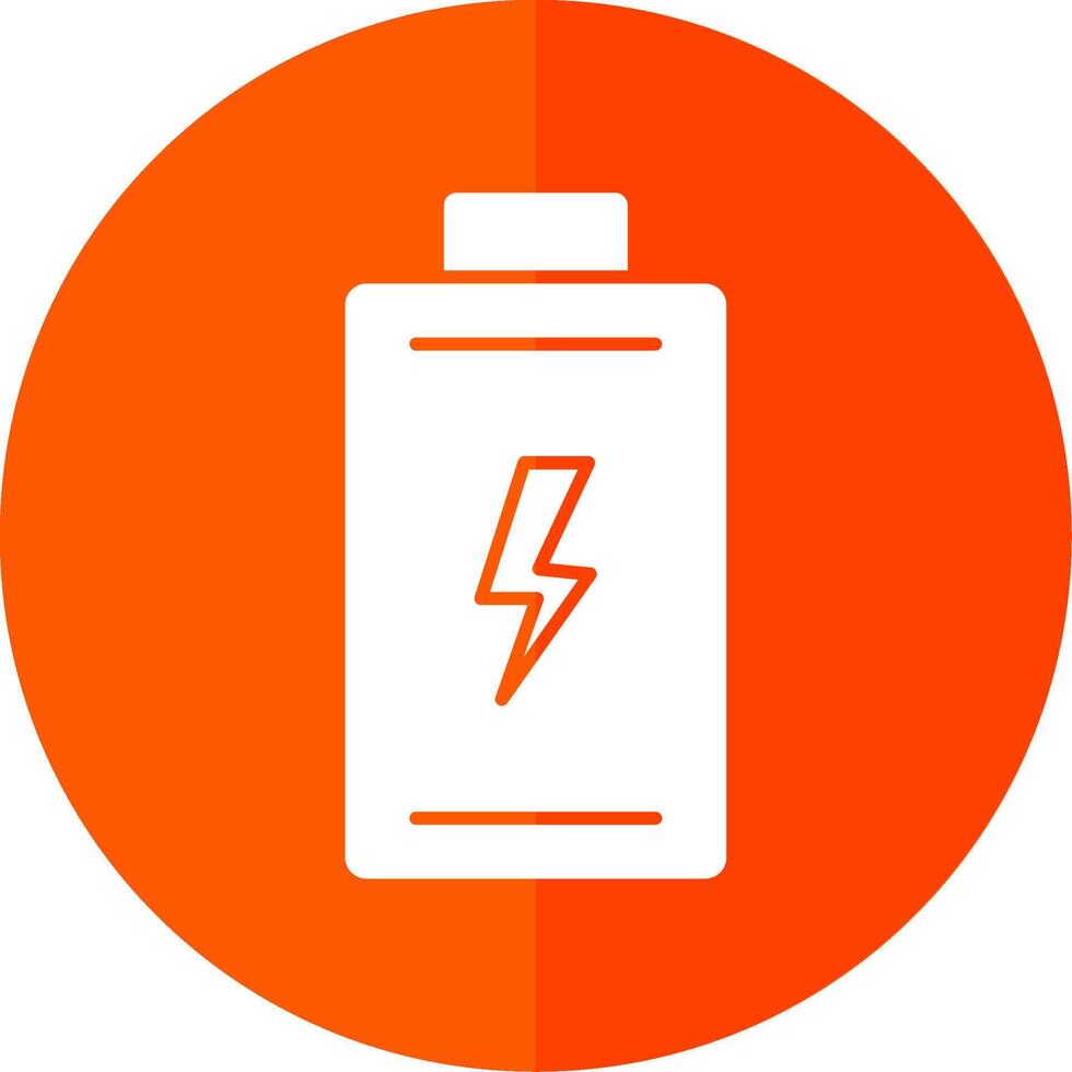 Battery Glyph Red Circle Icon vector