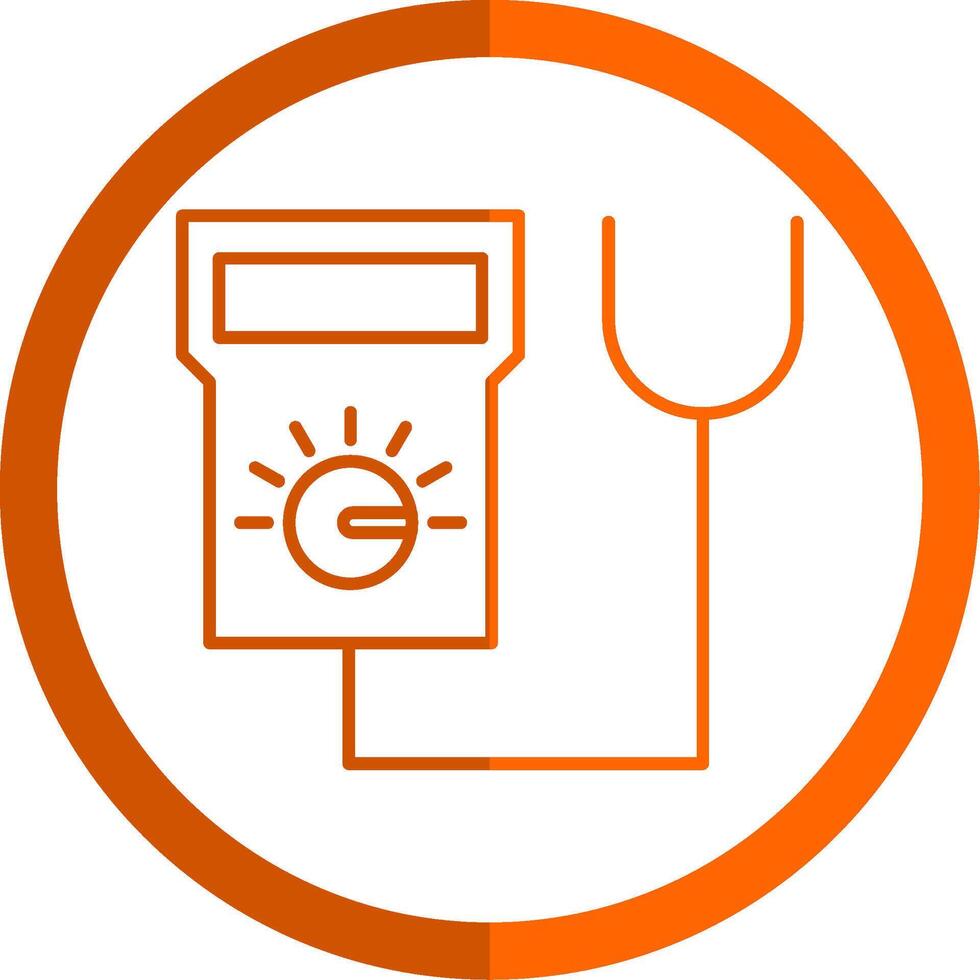 ensayador línea naranja circulo icono vector
