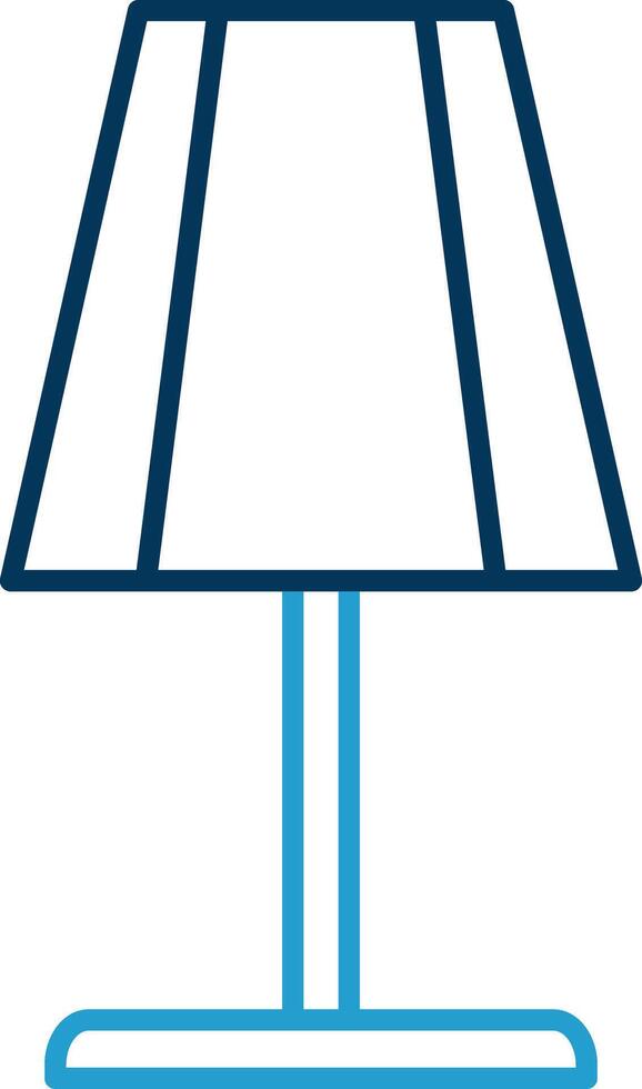 Table Lamp Line Blue Two Color Icon vector