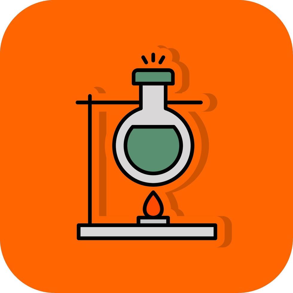 Bunsen Burner Filled Orange background Icon vector