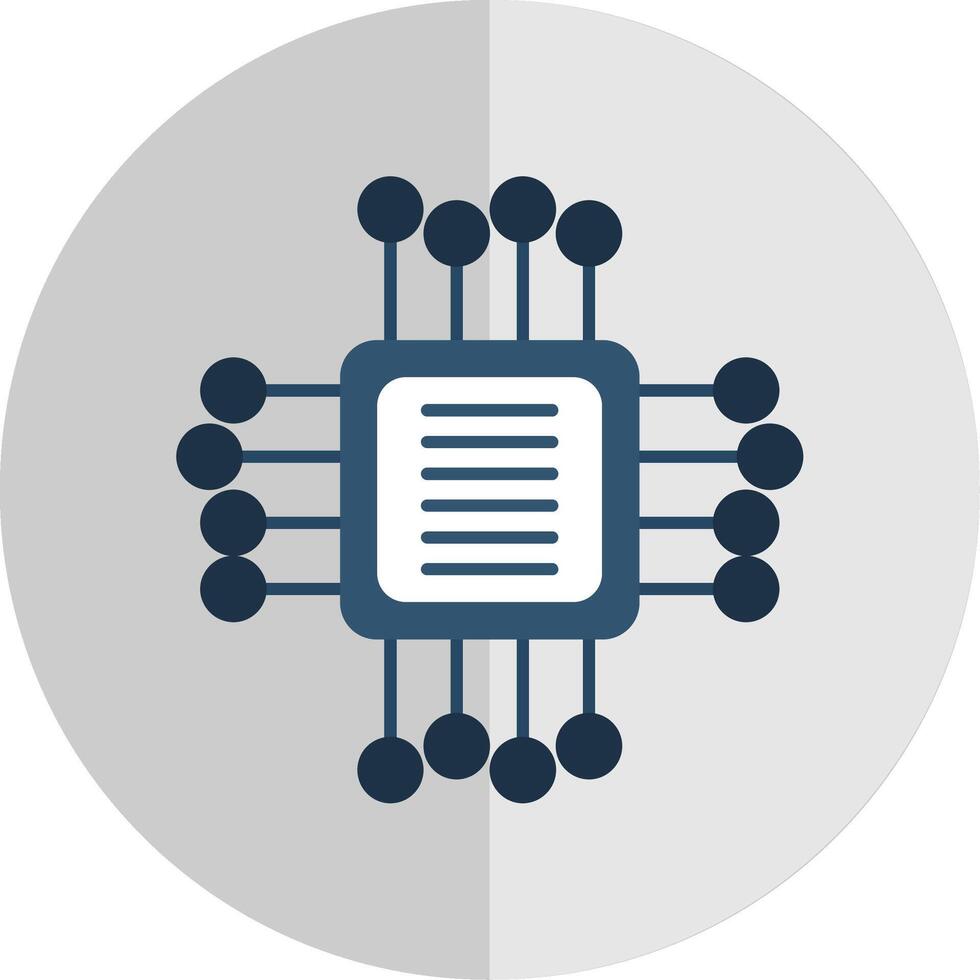 Computer Chip Flat Scale Icon vector