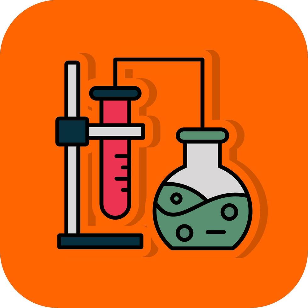 Experiment Filled Orange background Icon vector