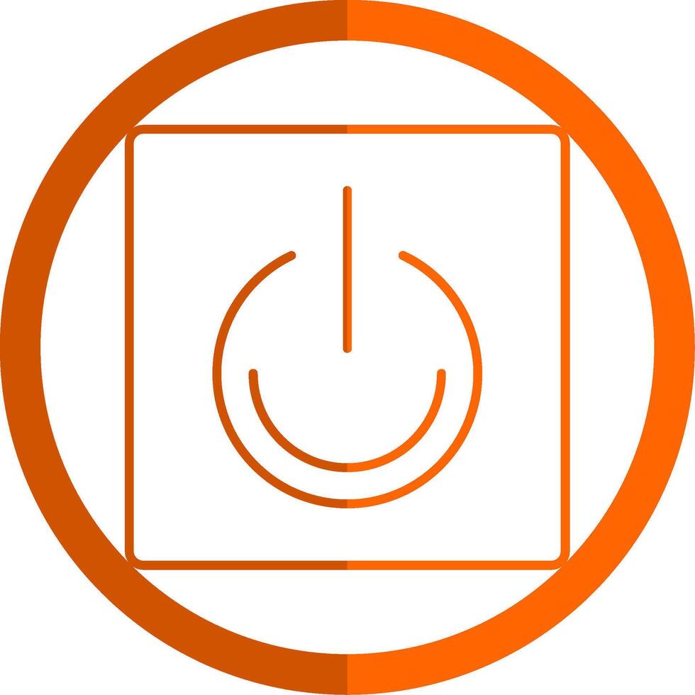 Turn On Line Orange Circle Icon vector