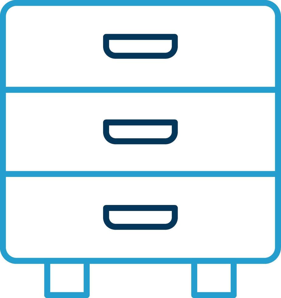 Drawer Line Blue Two Color Icon vector
