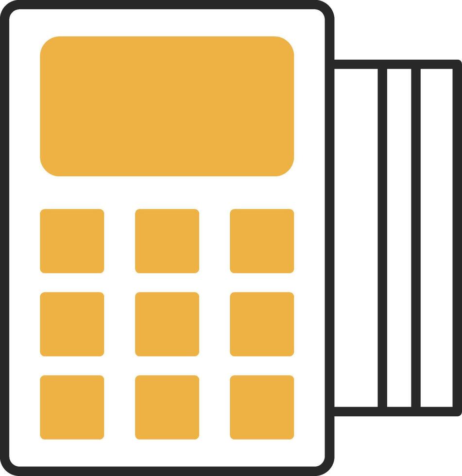 Pos Terminal Skined Filled Icon vector