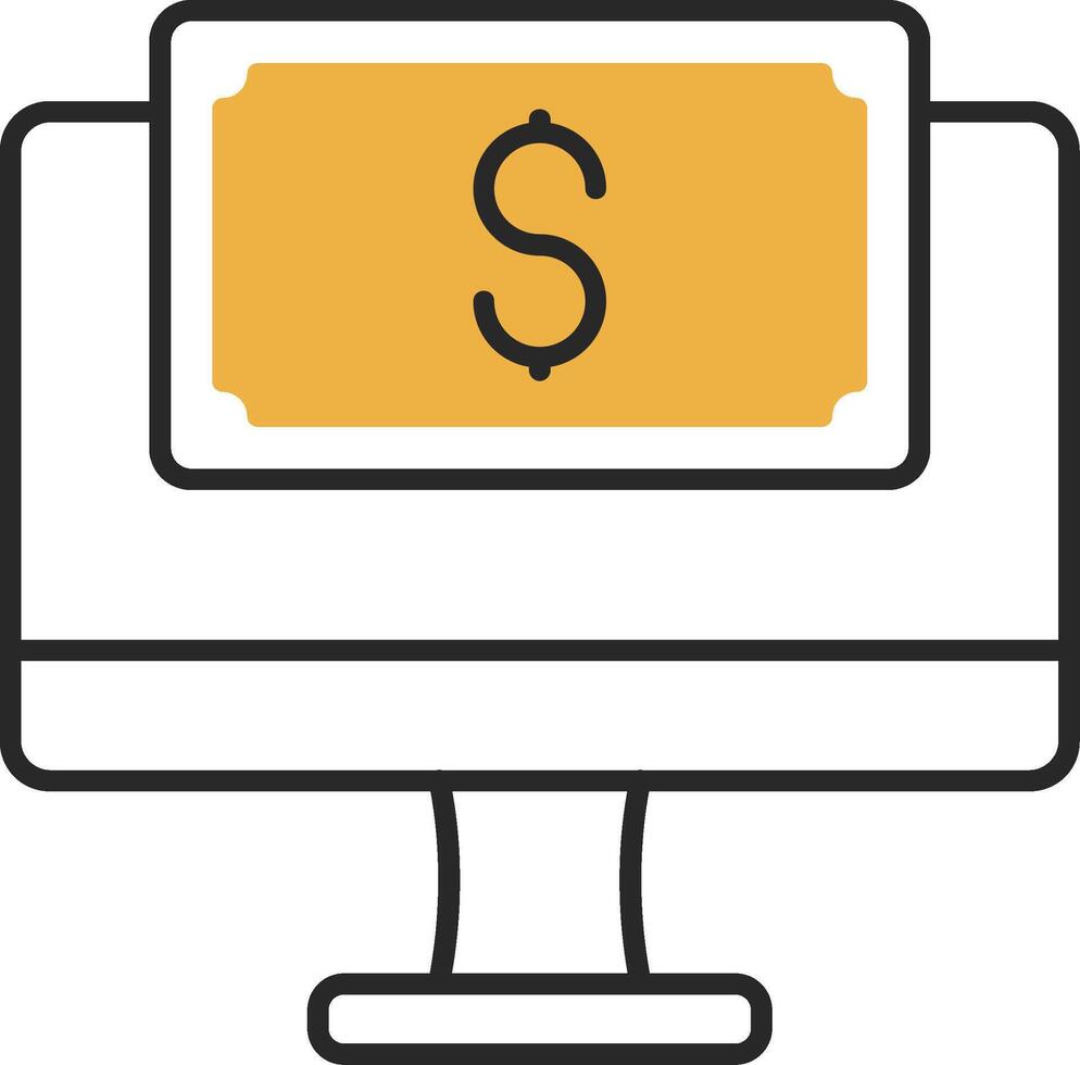Online Payment Skined Filled Icon vector