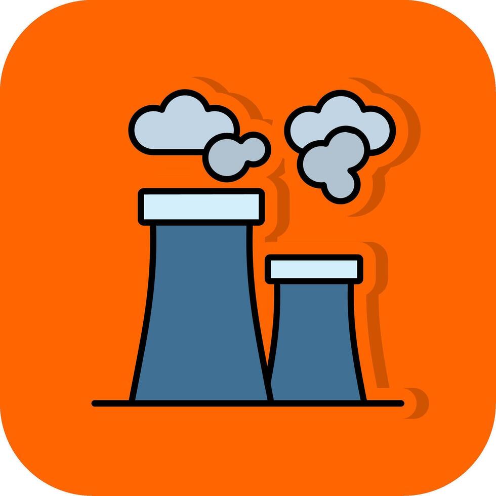 Air Pollution Filled Orange background Icon vector