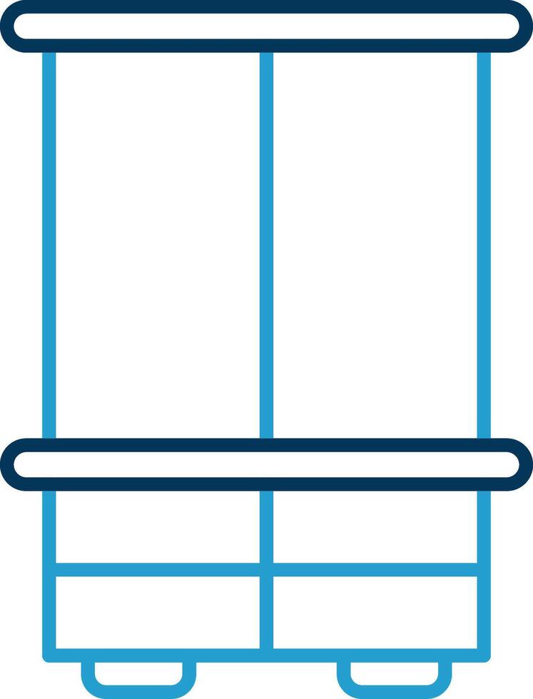 Wardrobe Line Blue Two Color Icon vector