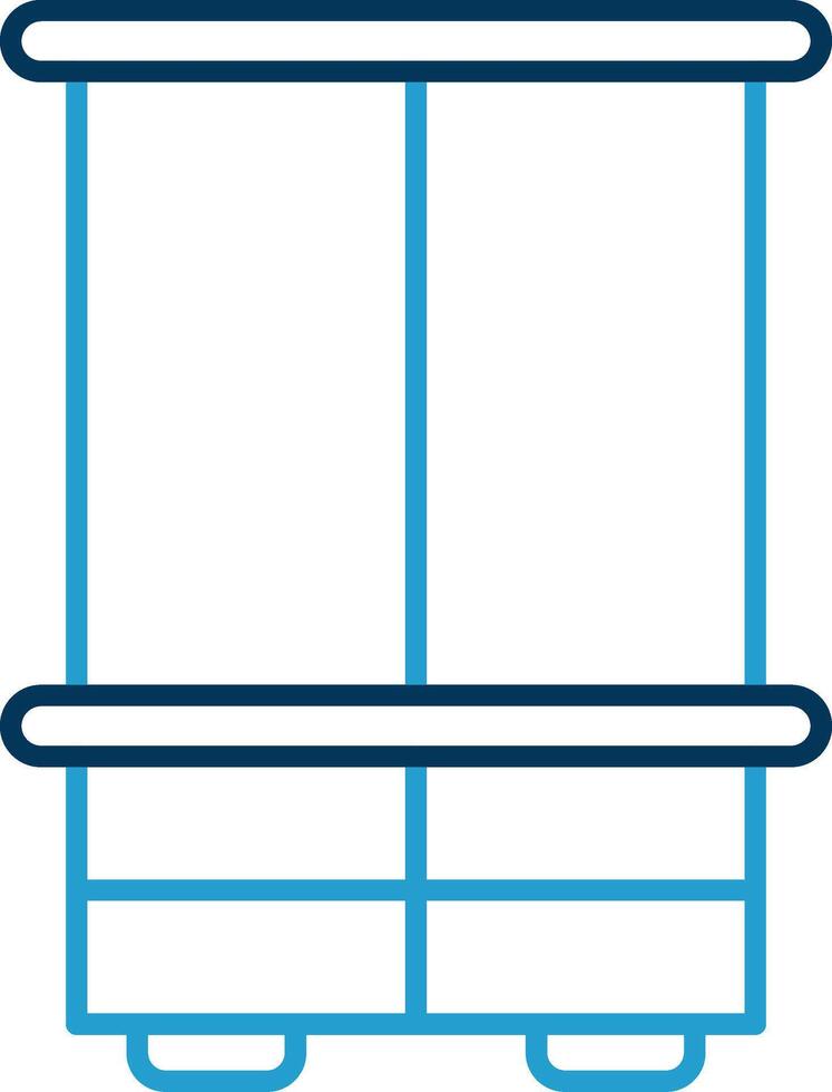 Wardrobe Line Blue Two Color Icon vector