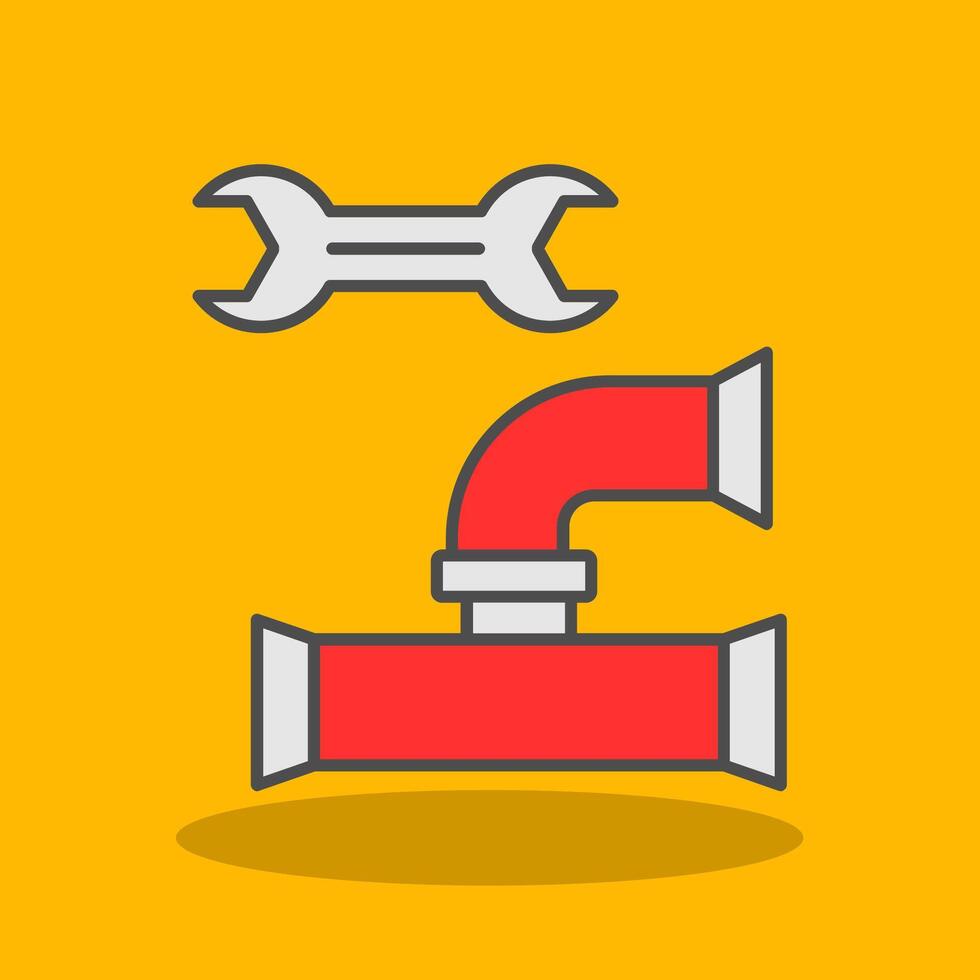 Plumbing Filled Shadow Icon vector