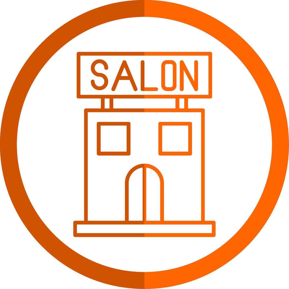 Salon Line Orange Circle Icon vector