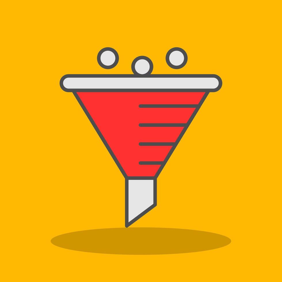 Funnel Filled Shadow Icon vector