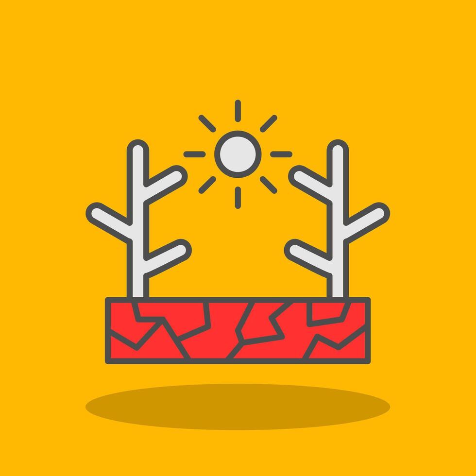Drought Filled Shadow Icon vector