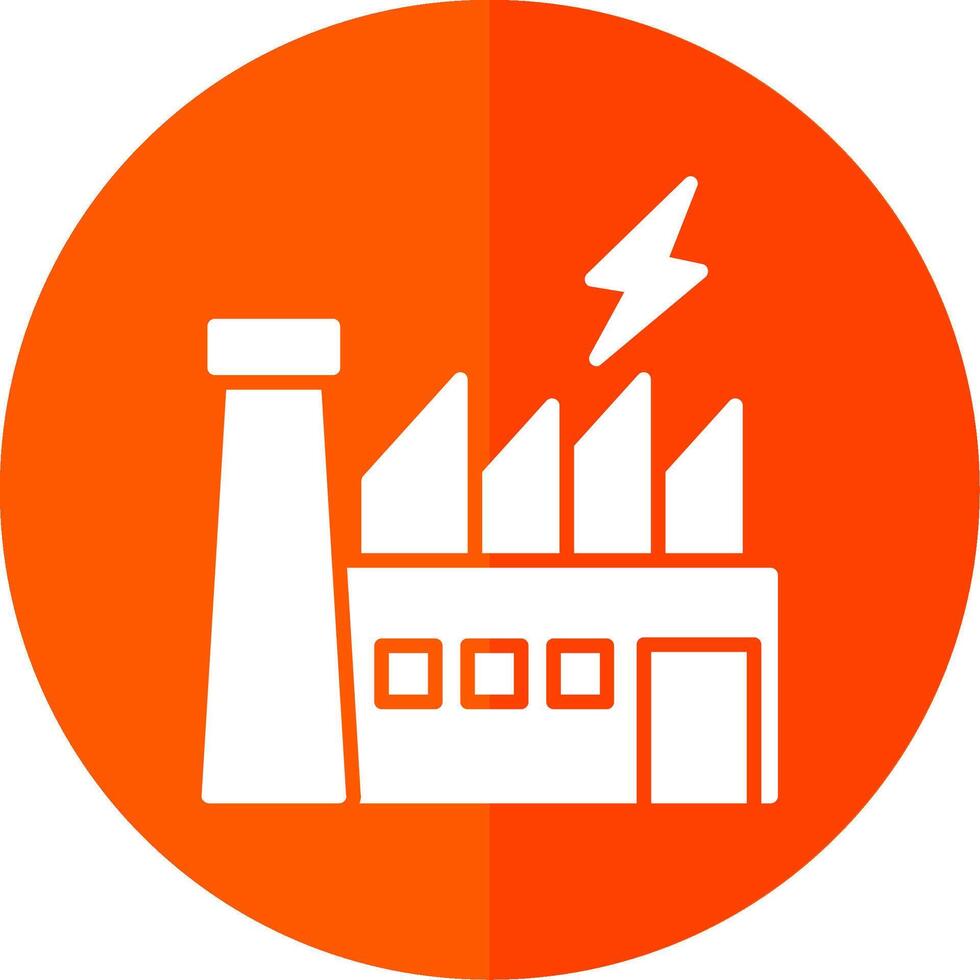 Power Plant Glyph Red Circle Icon vector