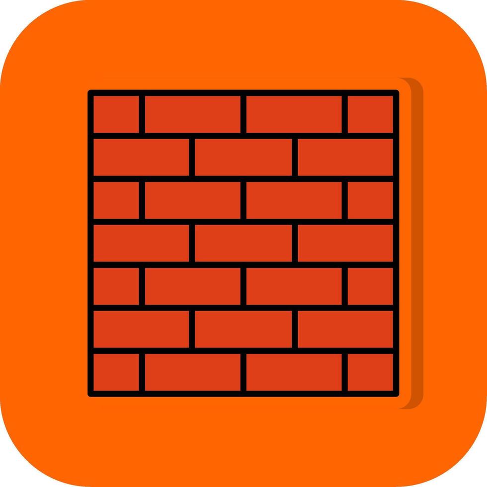 Brickwall Filled Orange background Icon vector
