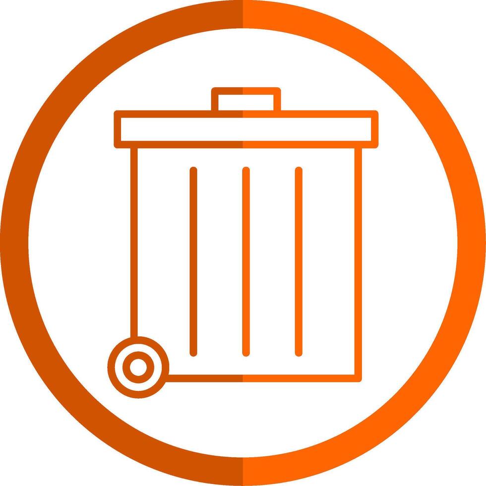 Refuse Line Orange Circle Icon vector