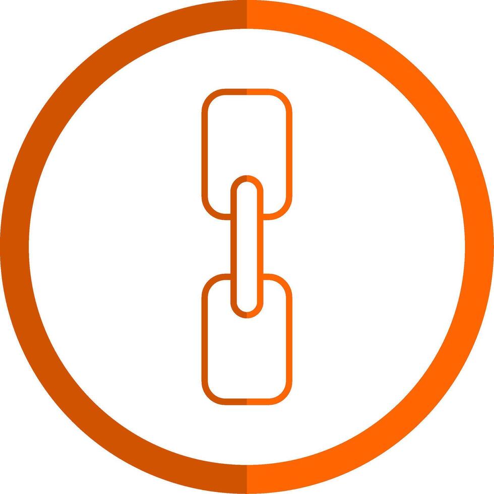 Chain Line Orange Circle Icon vector