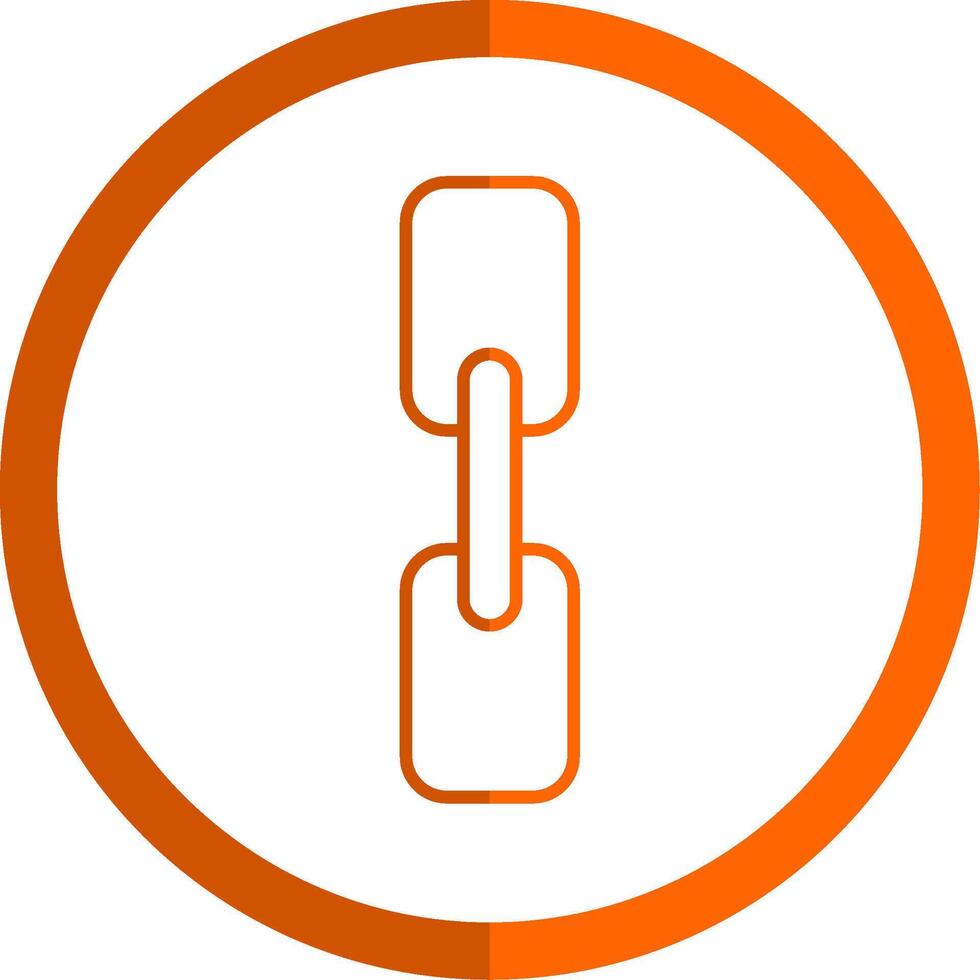 Chain Line Orange Circle Icon vector